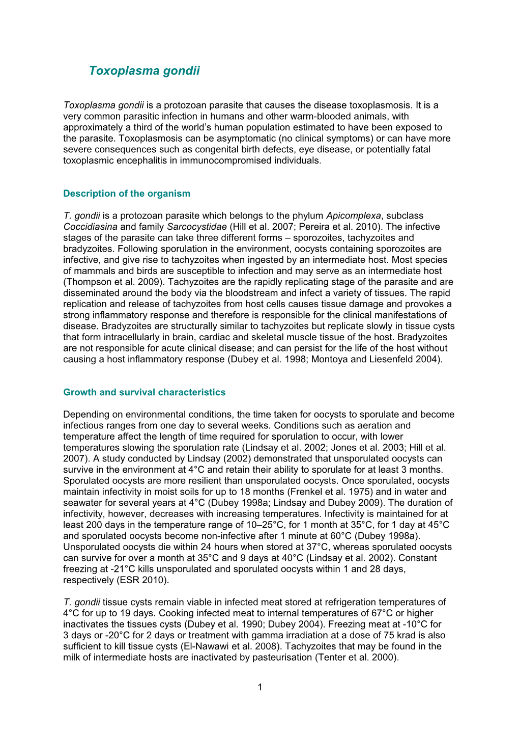 Toxoplasma Gondii