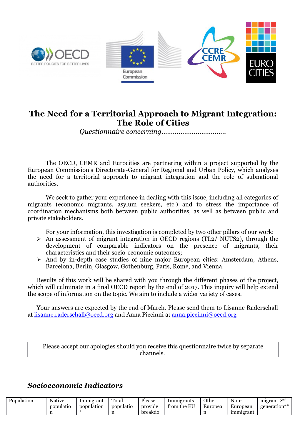 The Need for a Territorial Approach to Migrant Integration