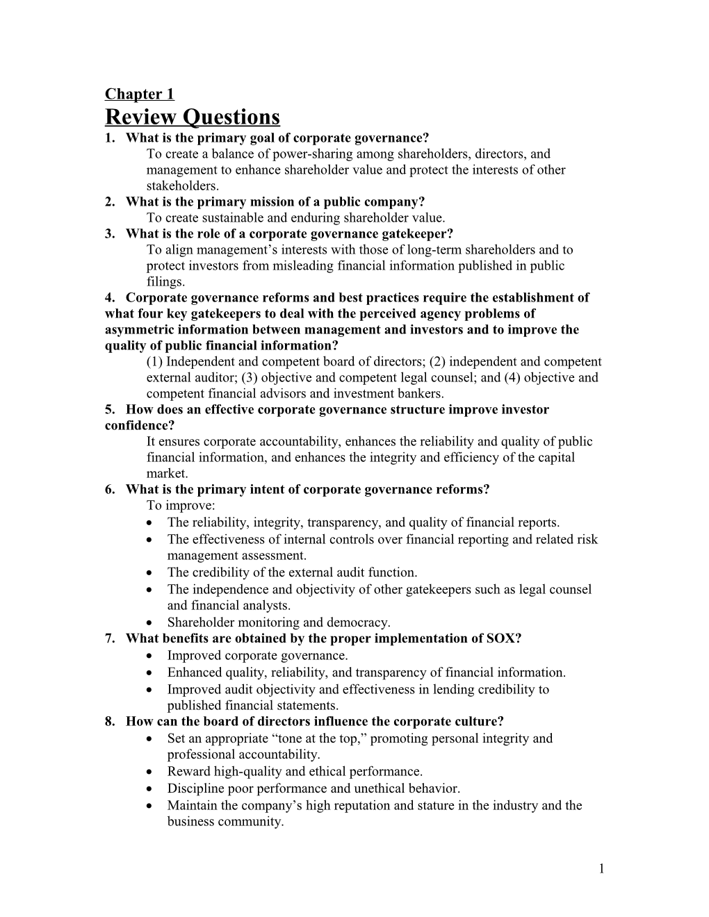 Questions:What Is The Primary Goal Of Corporate Governance?