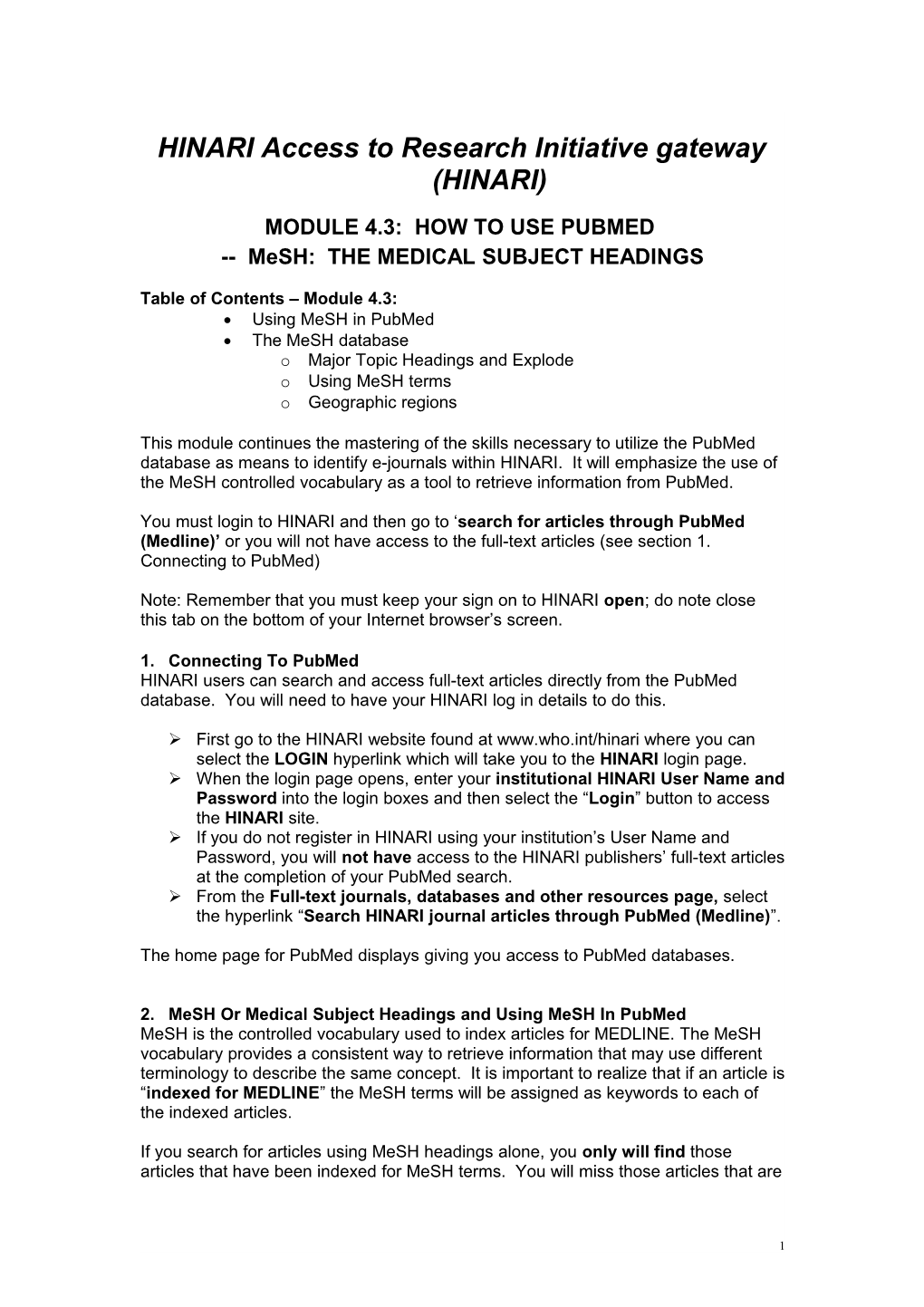 A Guide to Using Pubmed