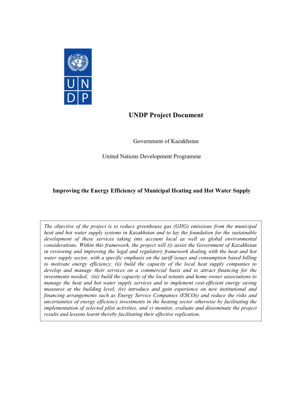 UNDP Project Document s1