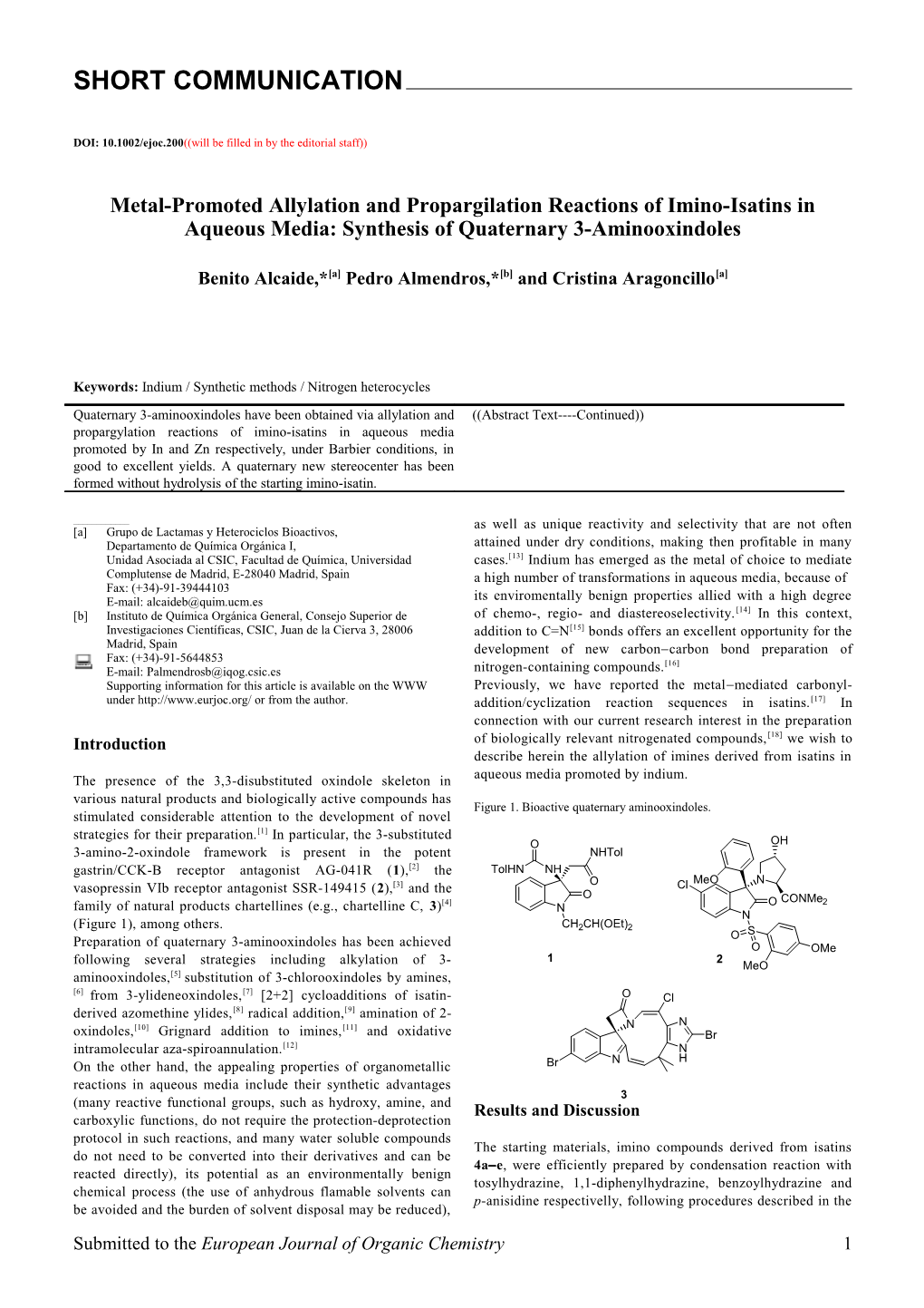 DOI: 10.1002/Ejoc.200 ((Will Be Filled in by the Editorial Staff))