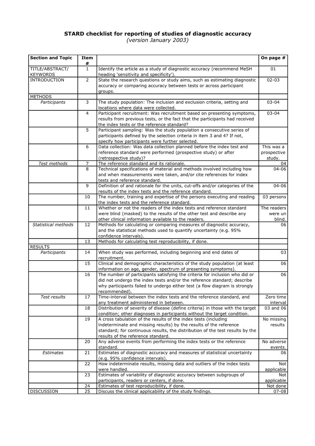 Section and Topic