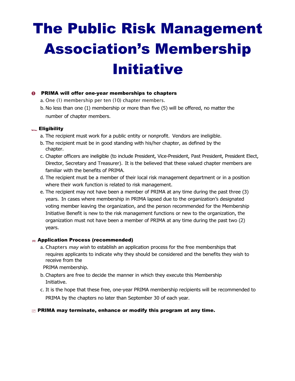 The Public Risk Management Association S Membership Initiative