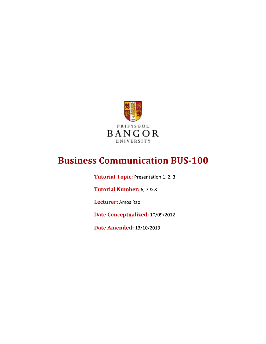 Business Communication BUS-100