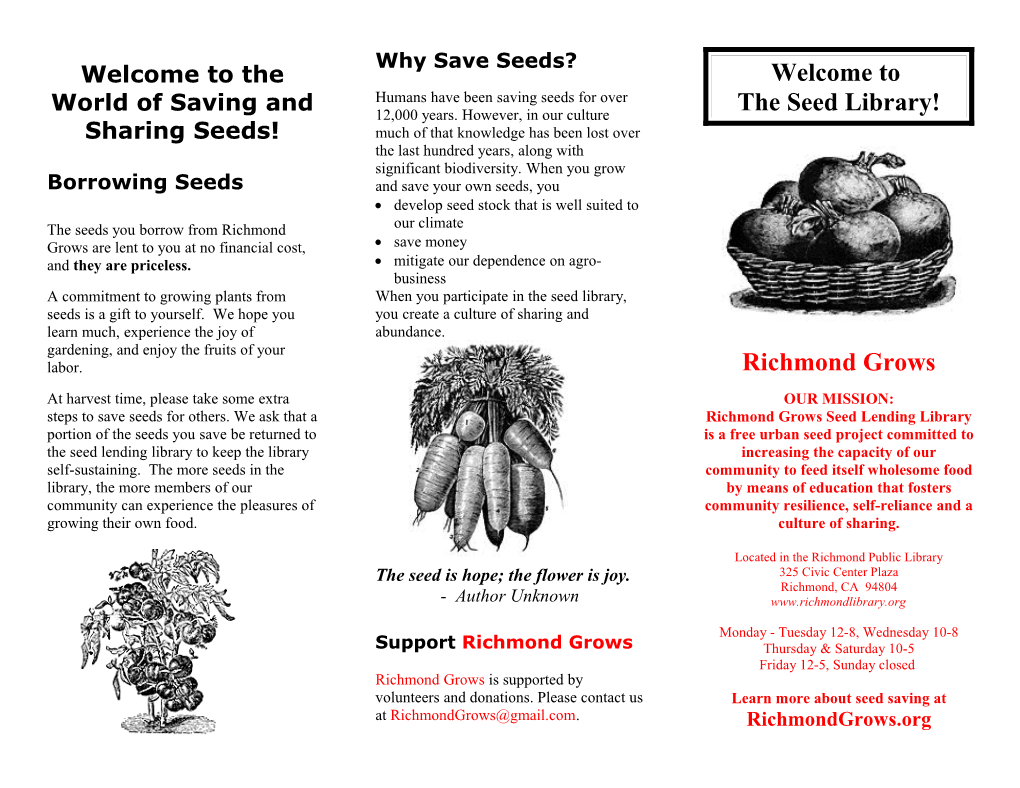 Welcome to the World of Saving and Sharing Seeds