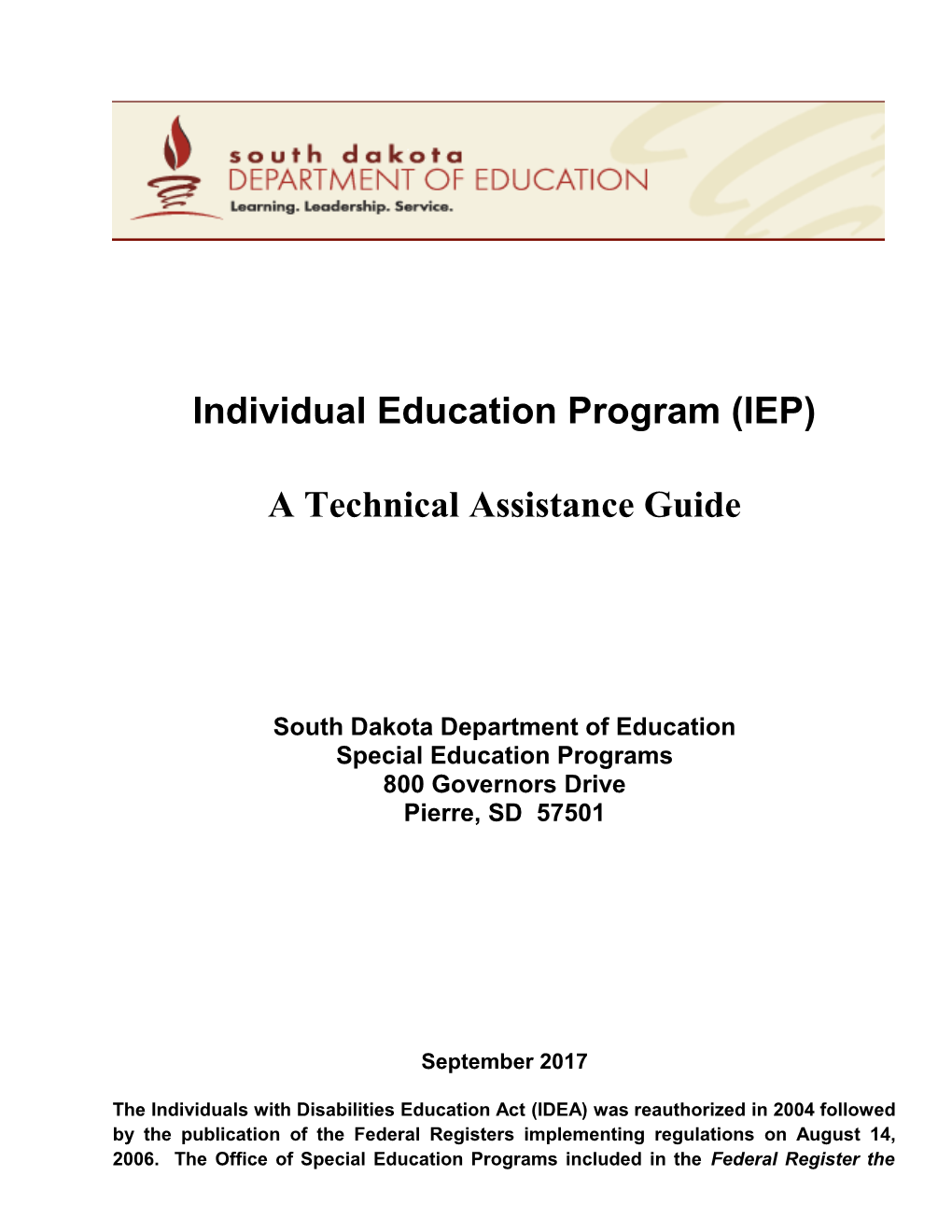 Individual Education Program (IEP) s1