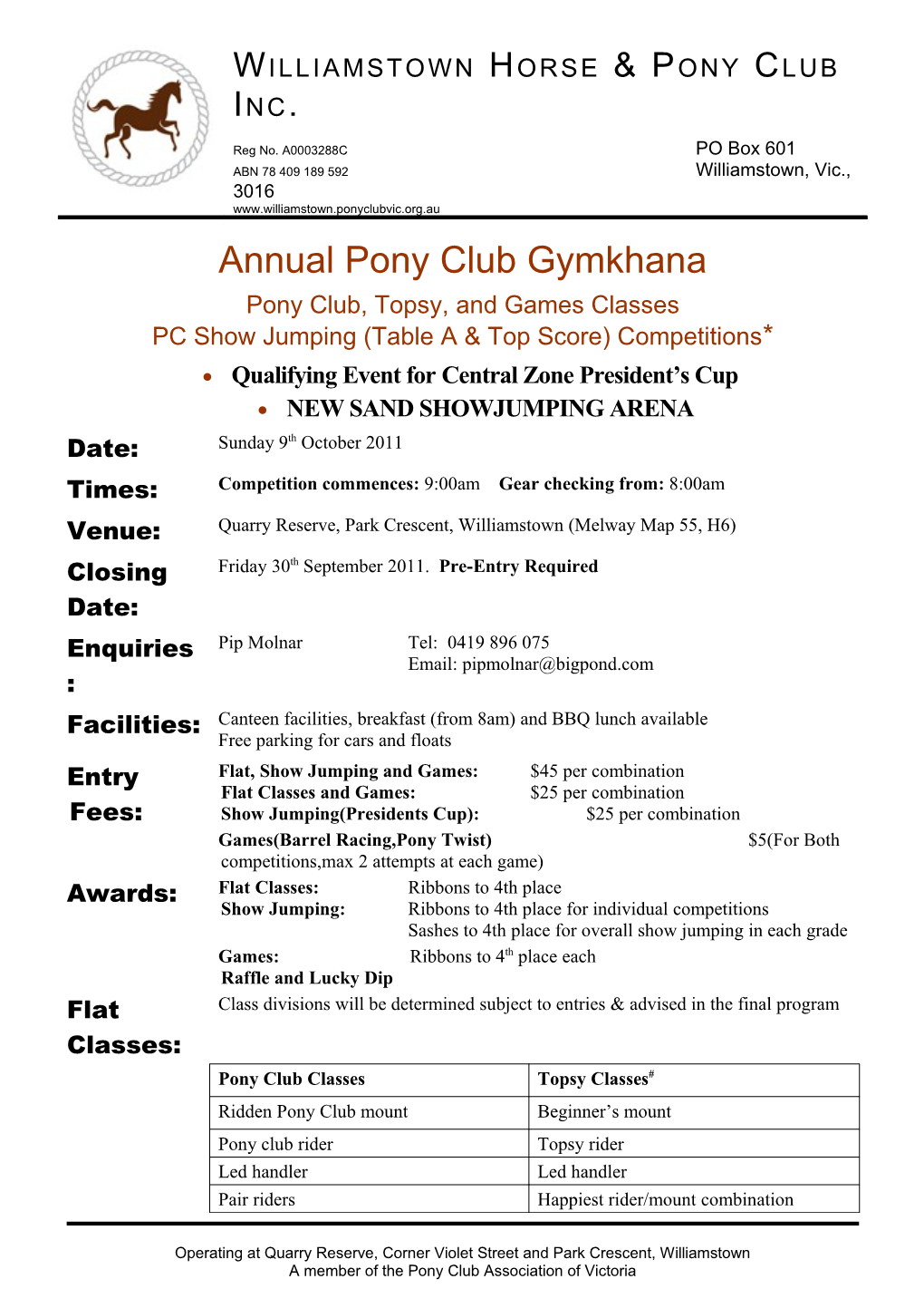 Annual Pony Club Gymkhana