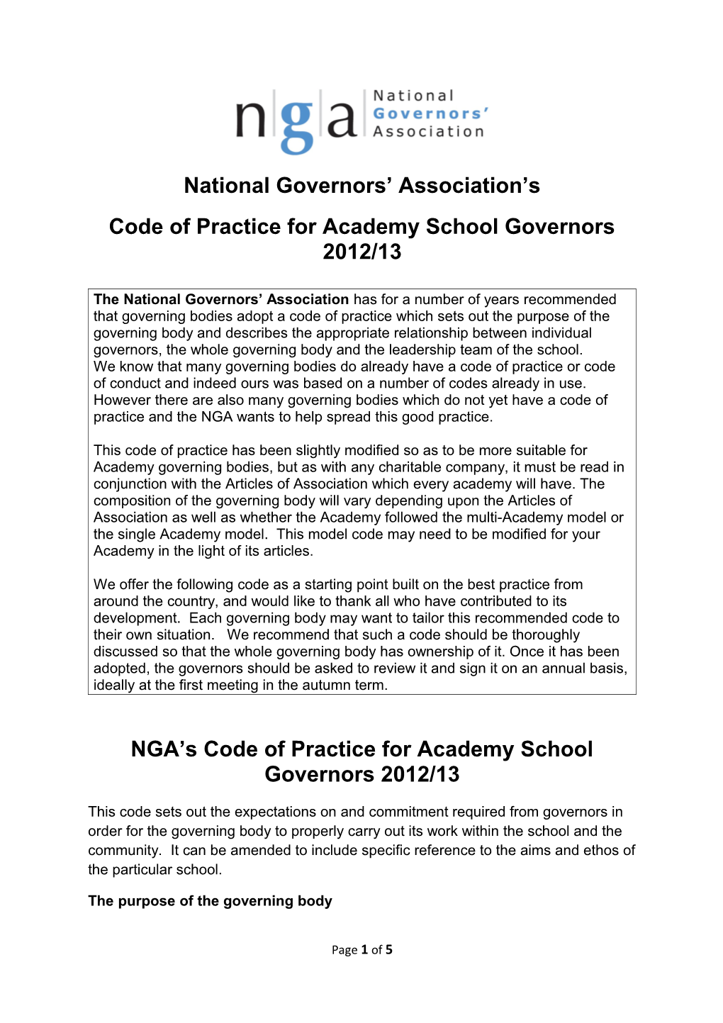 National Governors Association S