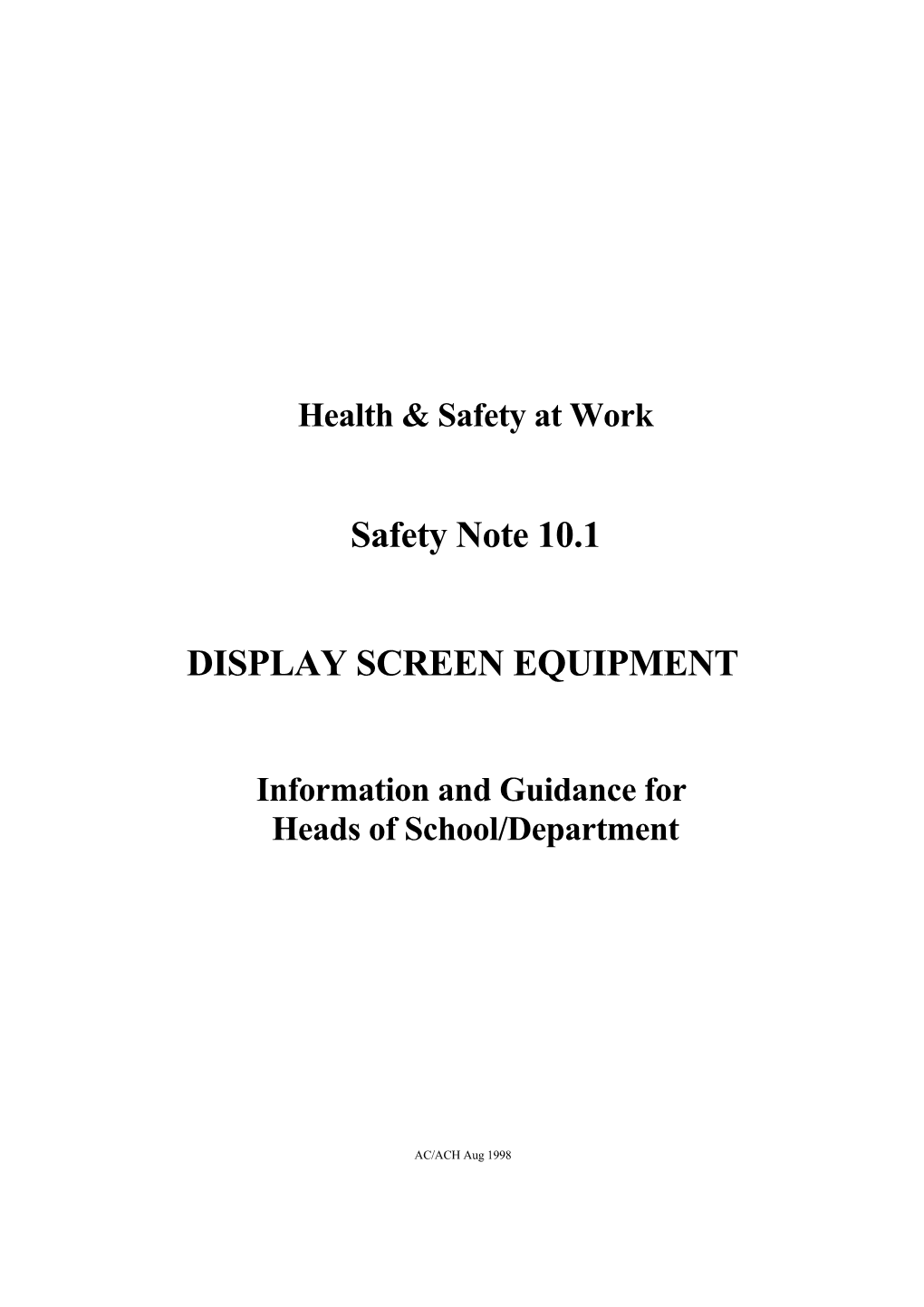 Health & Safety at Work