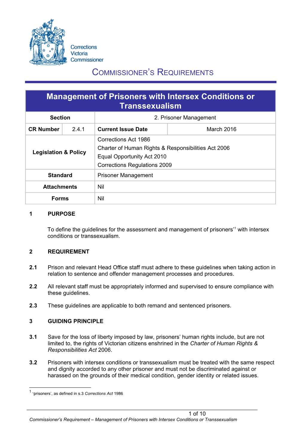 Commissioner S Requirements s1