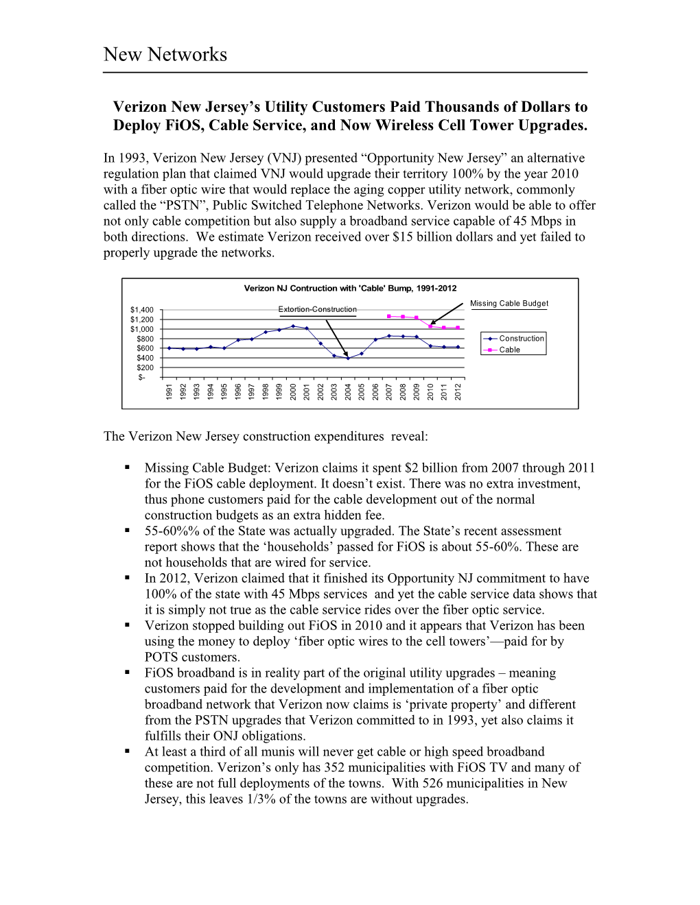 Verizon New Jersey S Utility Customers Paid Thousands Pf Dollars Per Household to Deploy