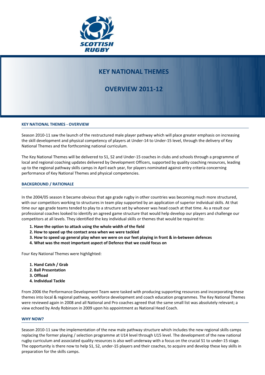 Key National Themes - Overview