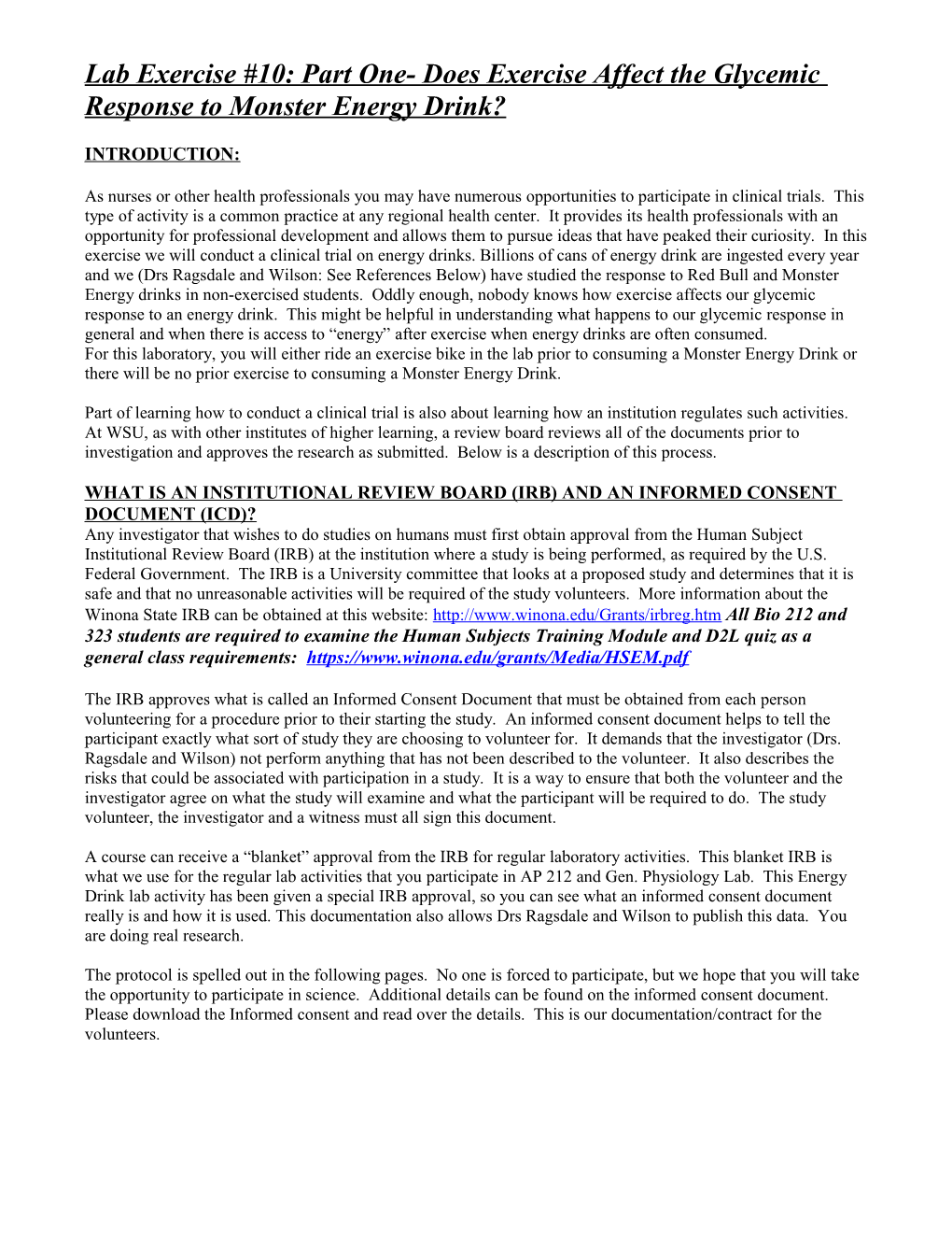 Beverage Consumption Raw Data Recording Sheet: Due When You Leave (5Pts)