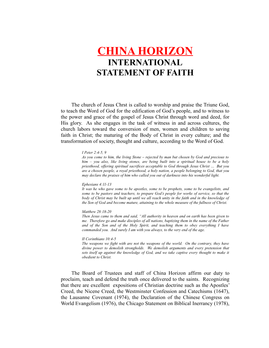 China Horizon International