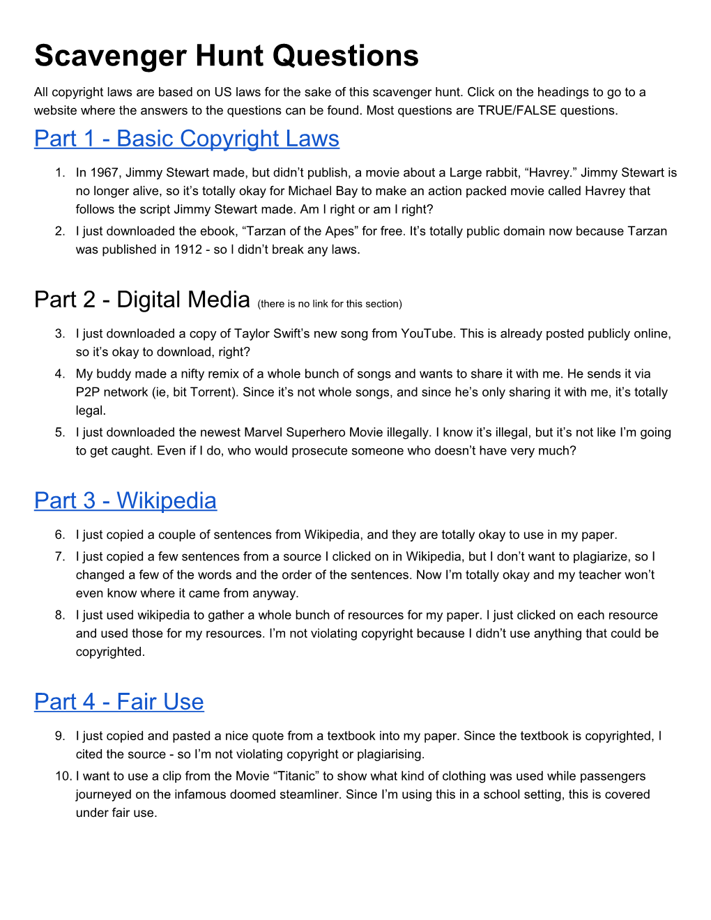 Part 2 - Digital Media (There Is No Link for This Section)