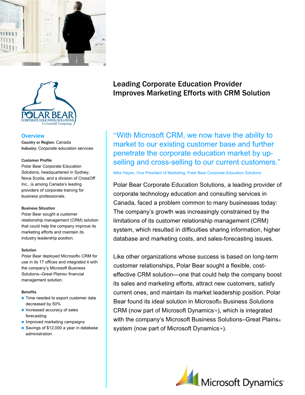 Leading Corporate Education Provider Improves Marketing Efforts with CRM Solution