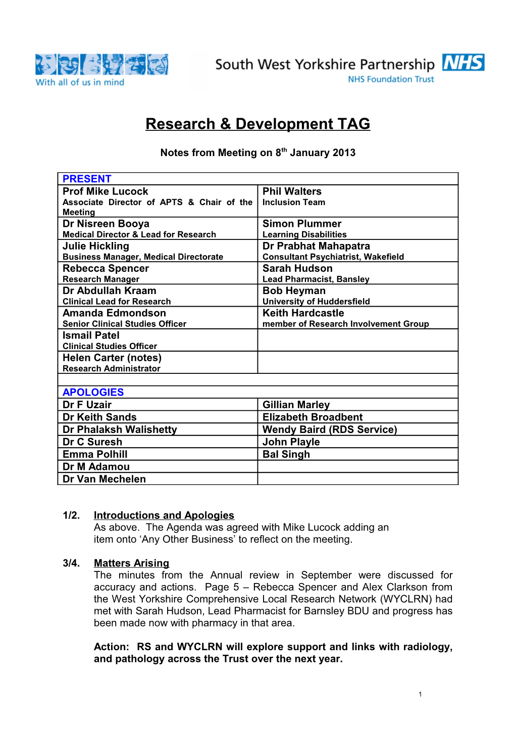 Research & Development TAG