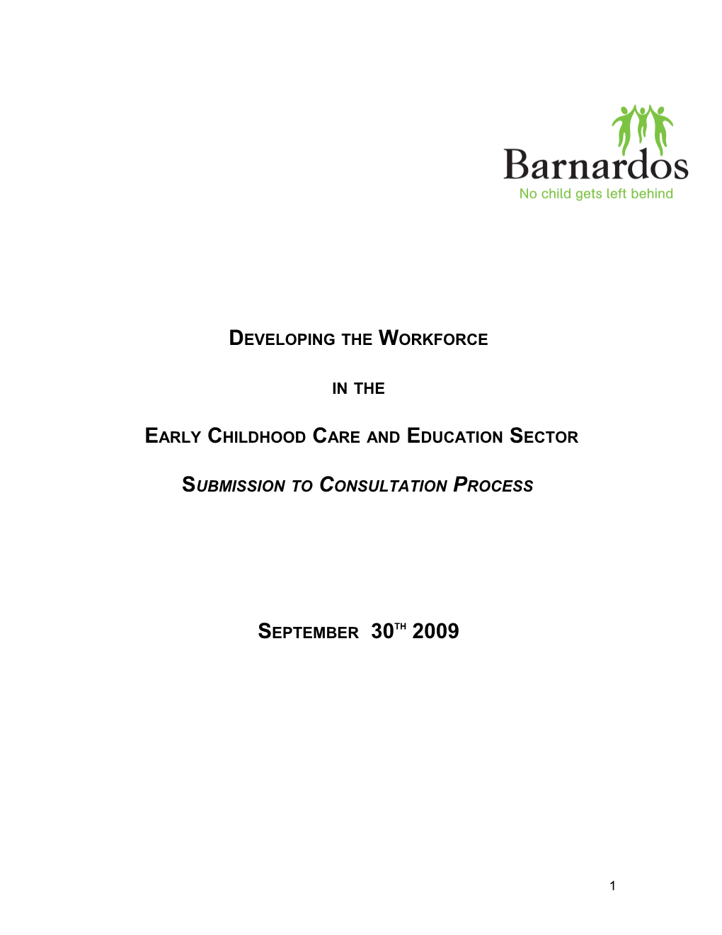 Developing the Workforce in the Early Childhood Care and Education Sector: Consultation Document