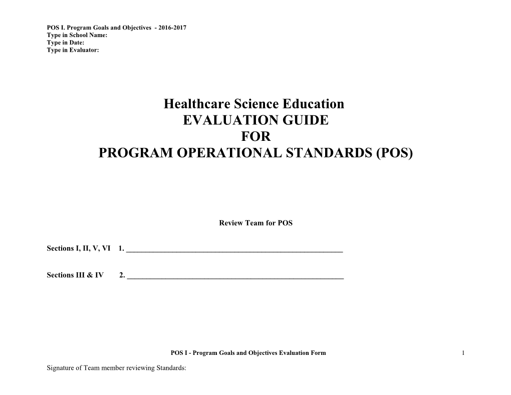 Program Operational Standards