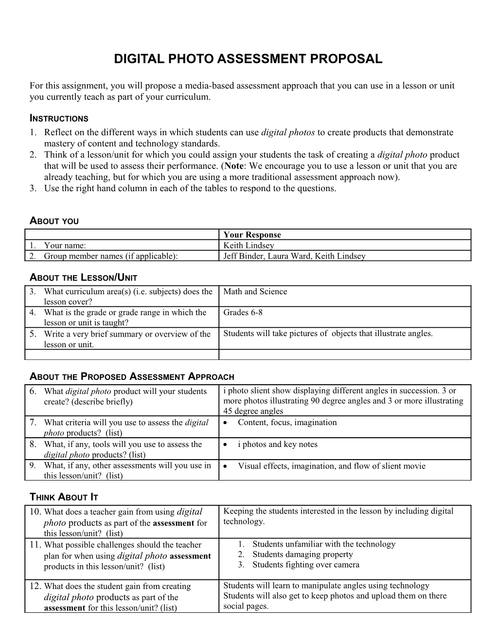 Digital Photo Assessment Proposal s1