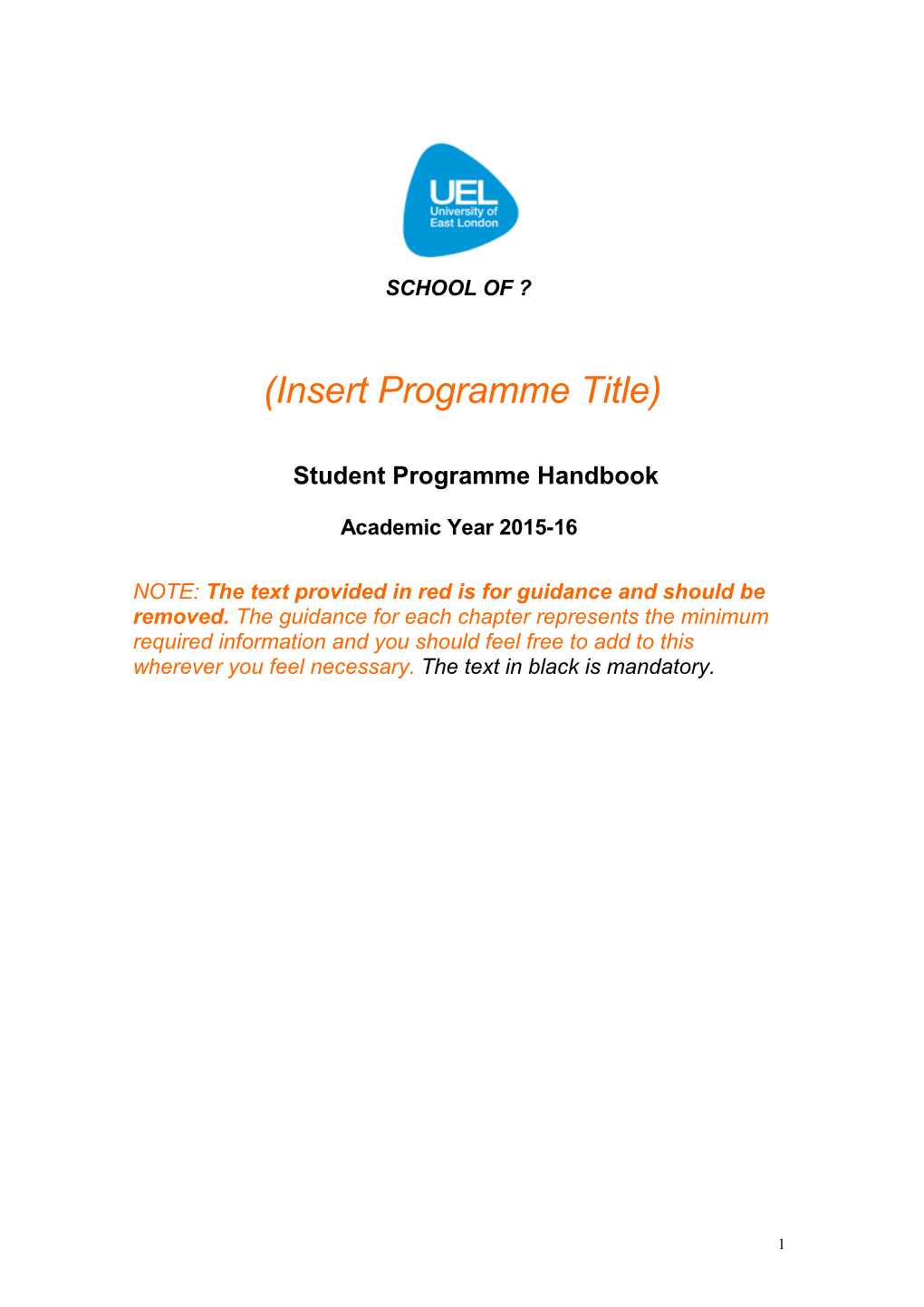 Student Programme Handbook