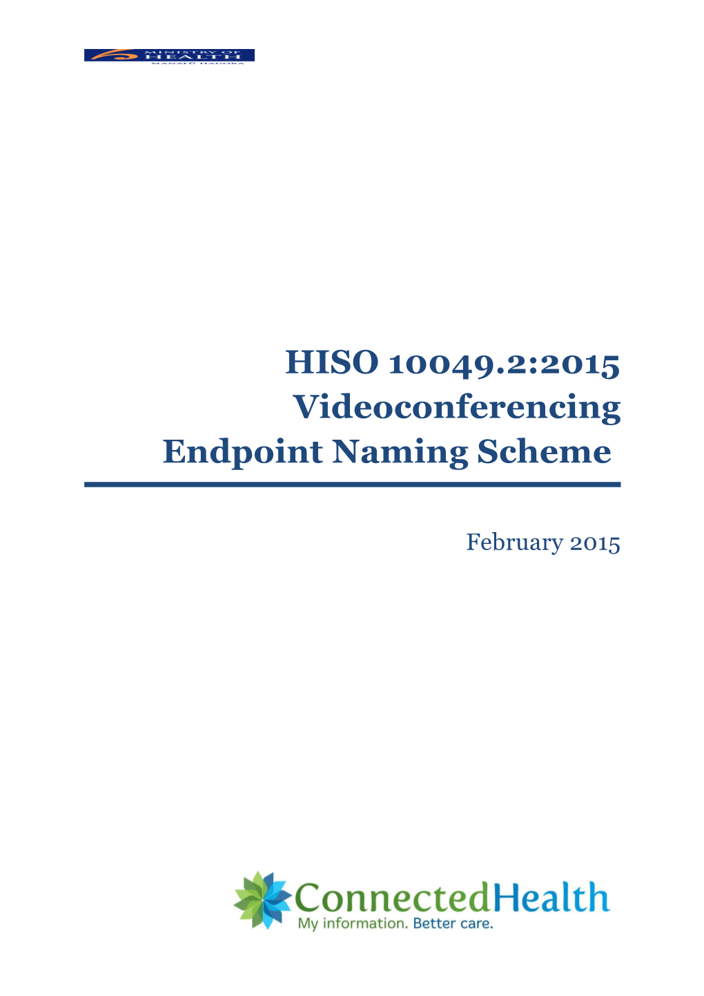 HISO 10049.2:2015 Videoconferencing Endpoint Naming Scheme