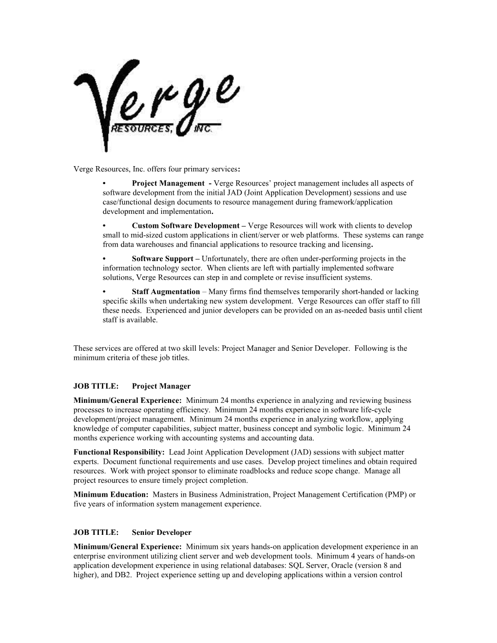 Verge Resources, Inc