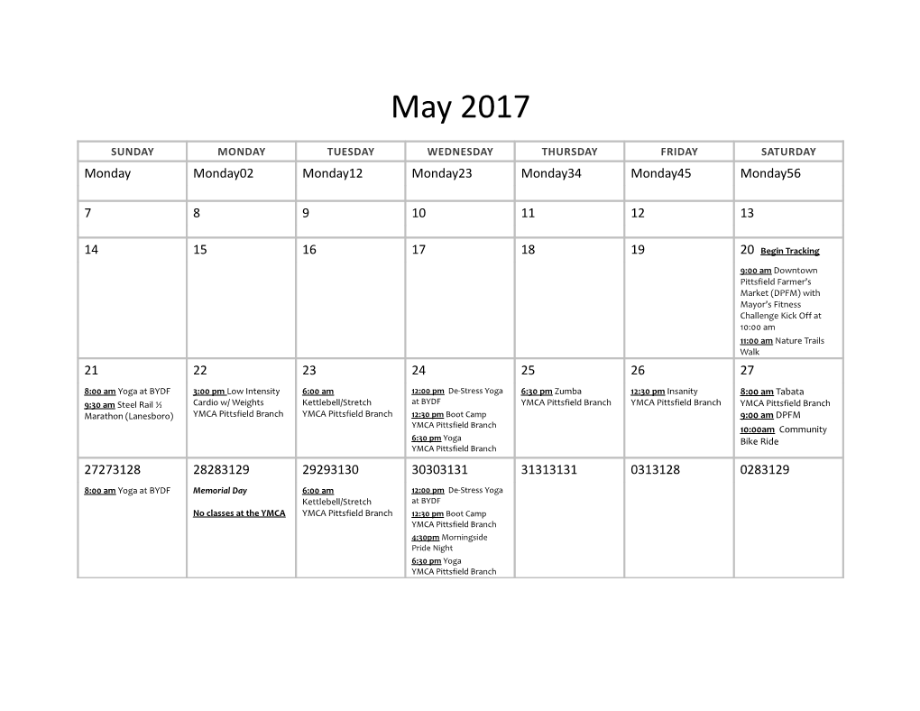 2012 12-Month Basic Calendar (Any Year)