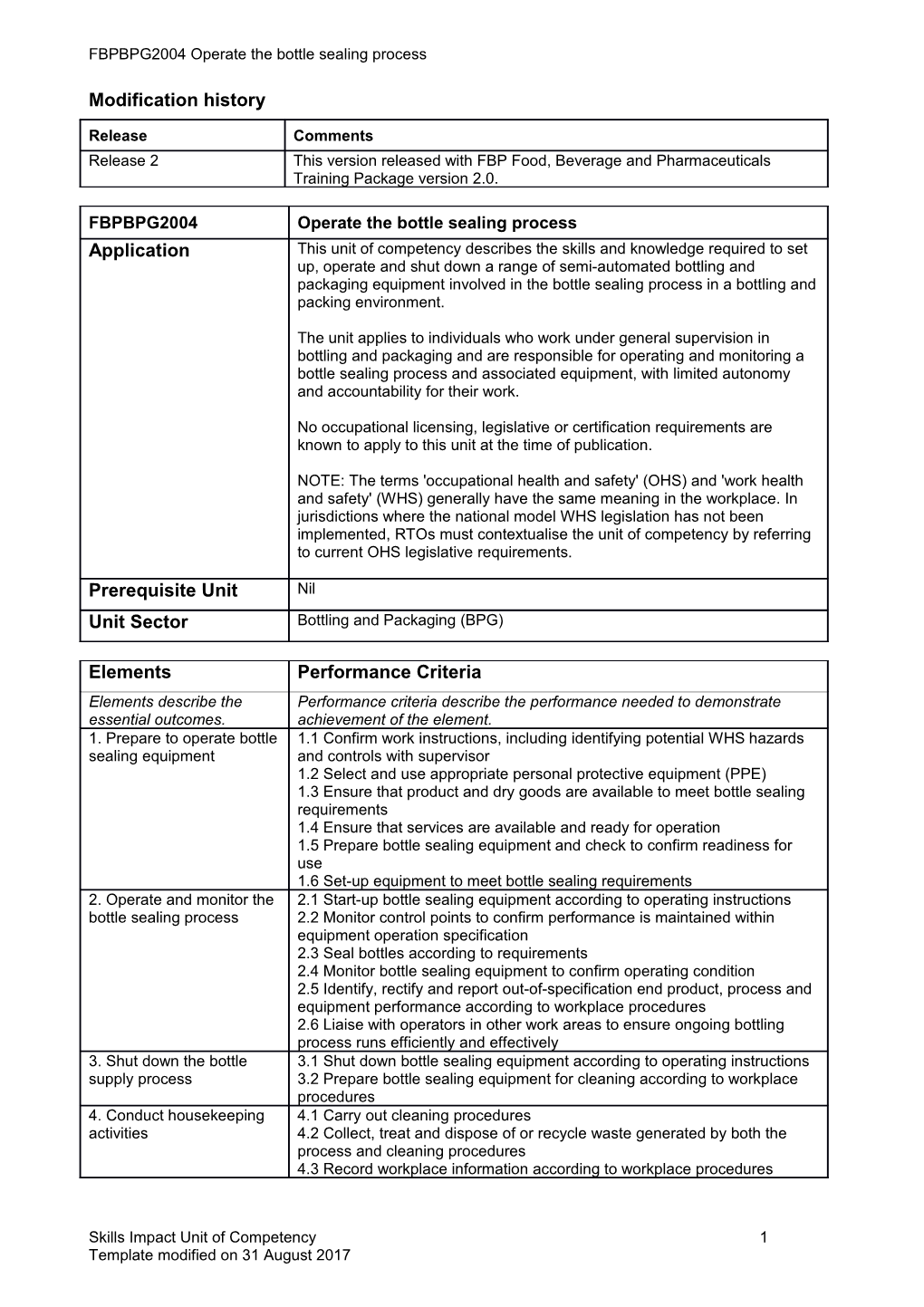 Skills Impact Unit of Competency Template s11