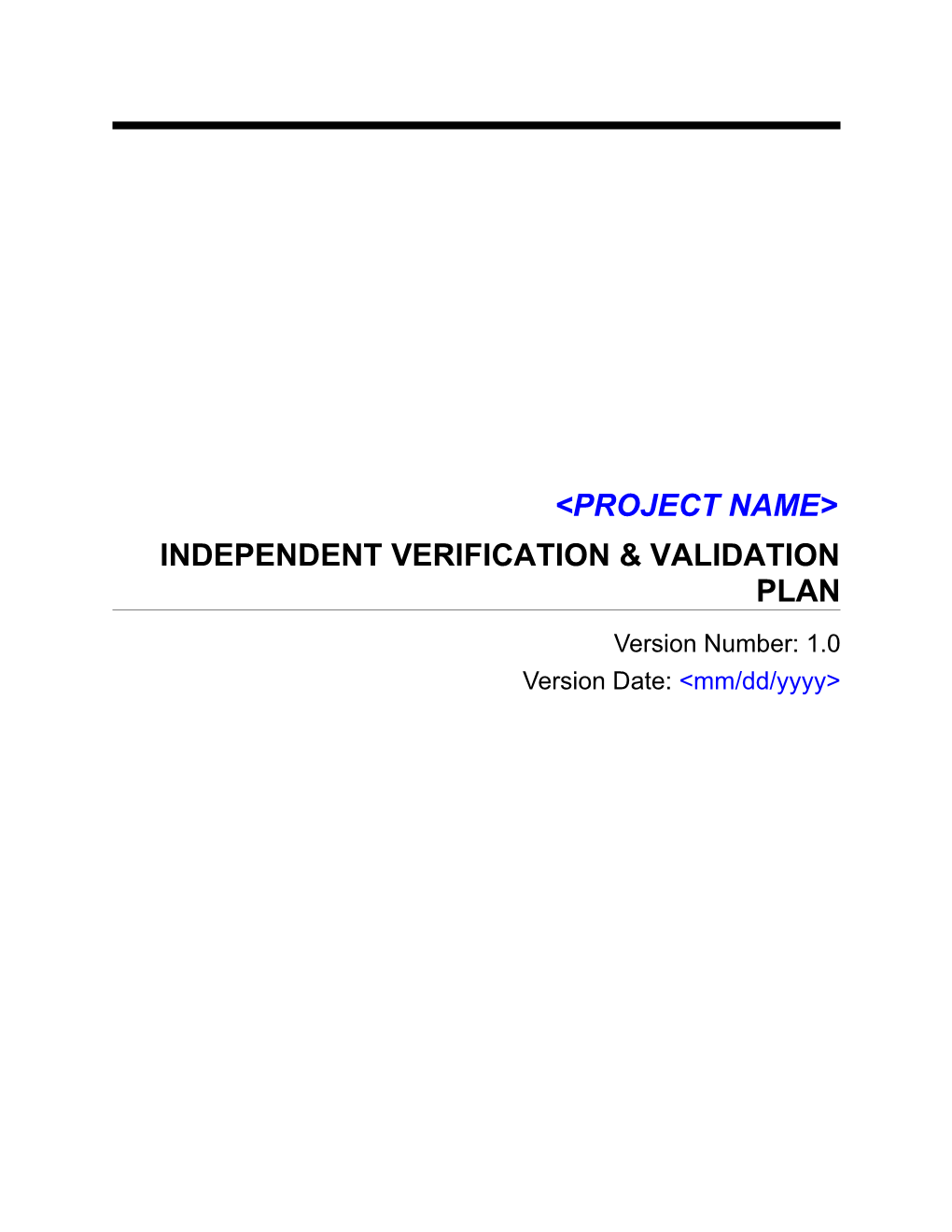 Independent Verification & Validation