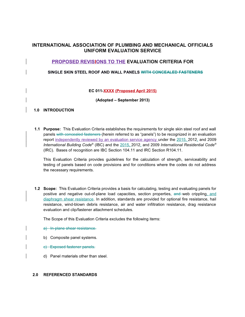International Association of Plumbing and Mechanical Officials Uniform Evaluation Service