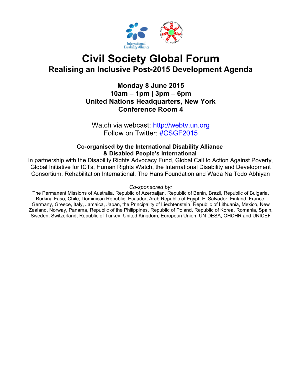 Civil Society Global Forum