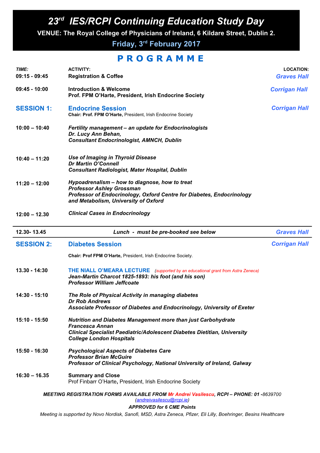 13Th IES/RCPI Continuing Education Study Day