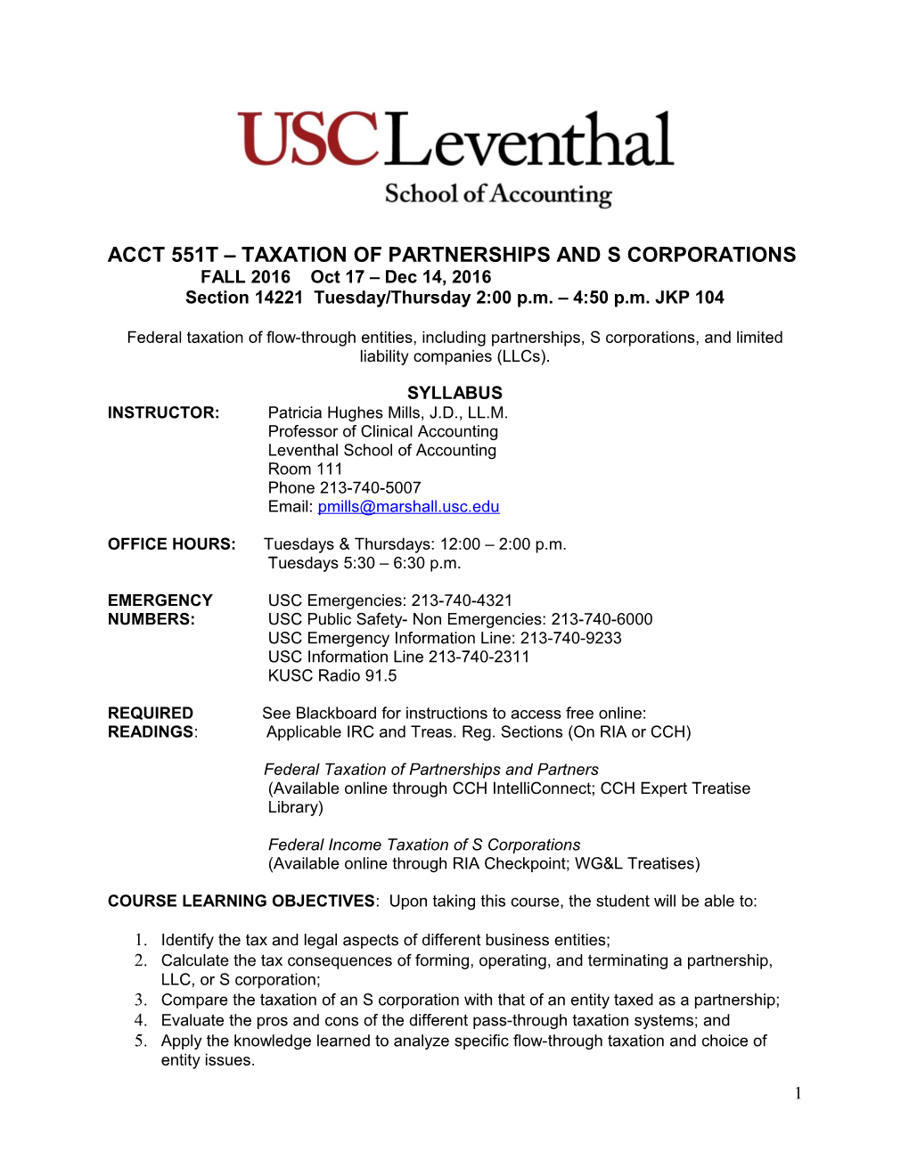 Usc Leventhal School of Accounting