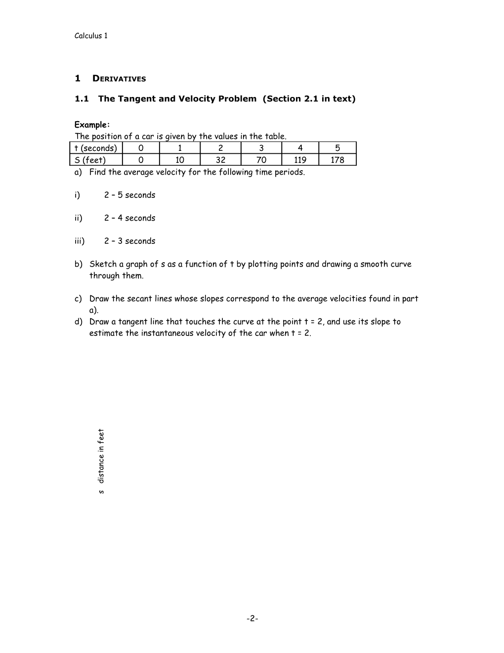 1.1 the Tangent and Velocity Problem (Section 2.1 in Text)