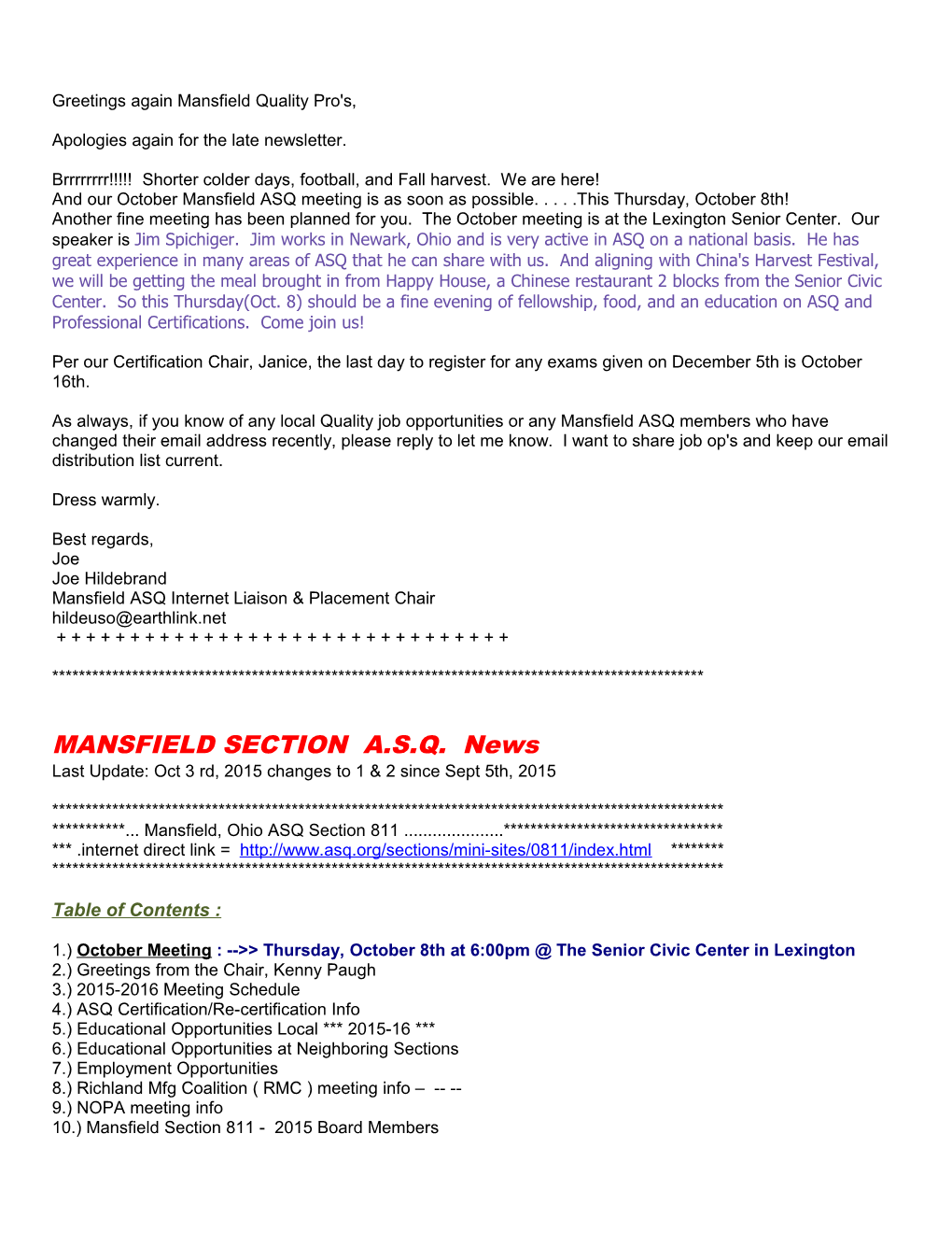 MANSFIELD SECTION COMMITTEE News s2