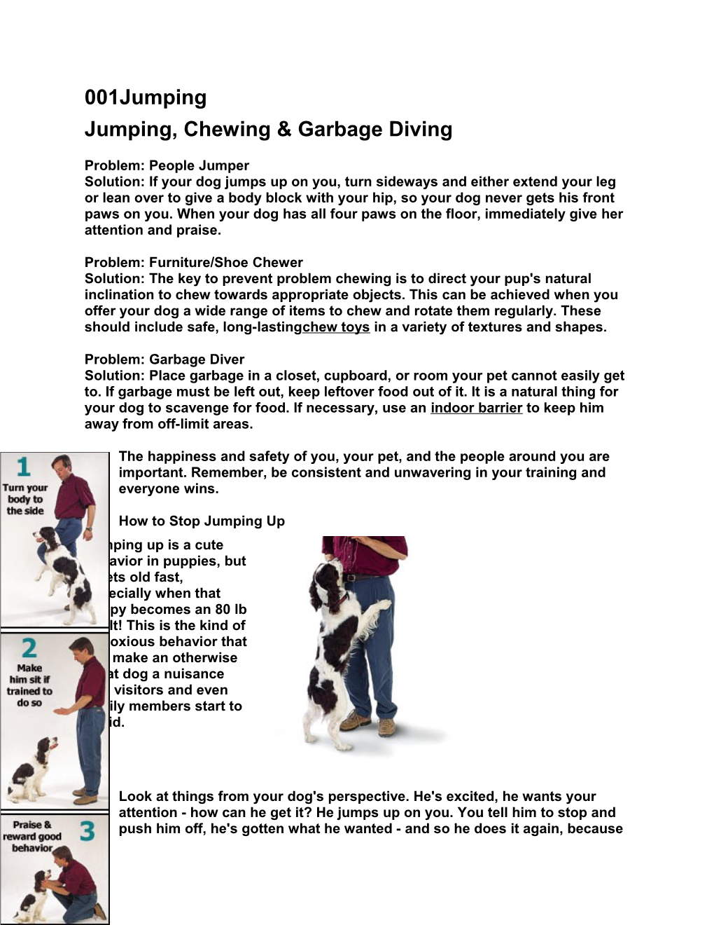 Jumping, Chewing & Garbage Diving