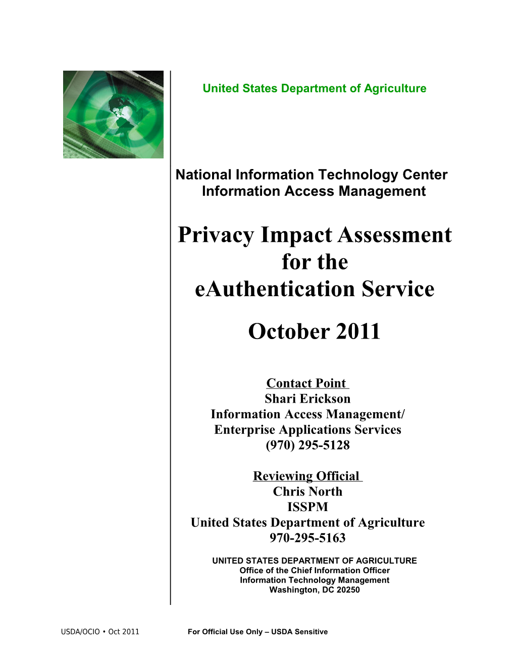 USDA Eauthentication Privacy Impact Assessment