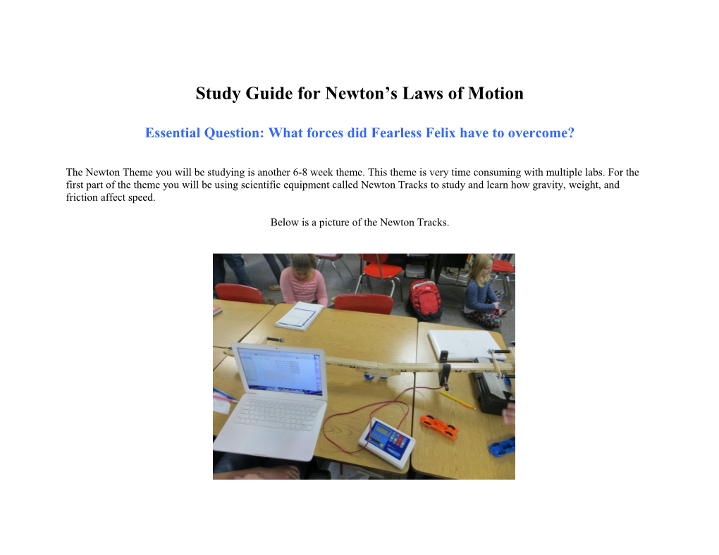 Study Guide for Newton S Laws of Motion