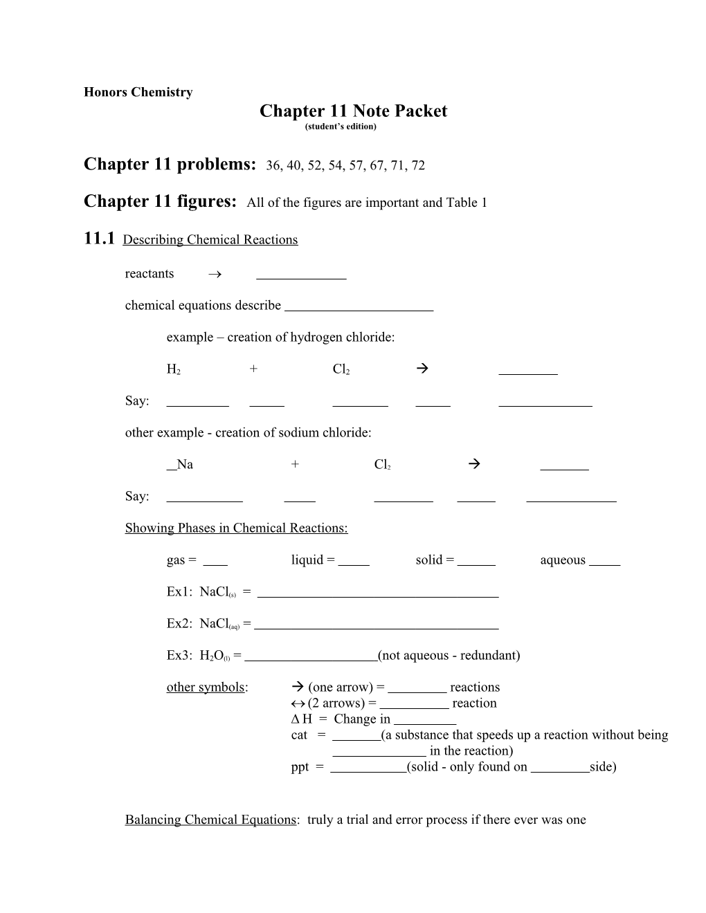 Honors Chemistry s6