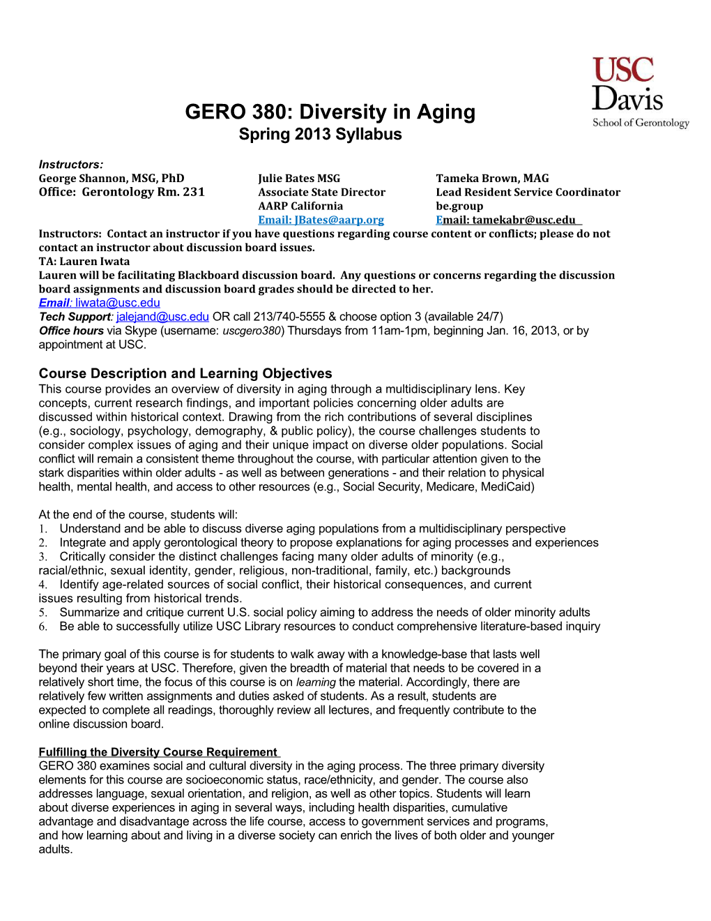 GERO 380: Diversity in Aging
