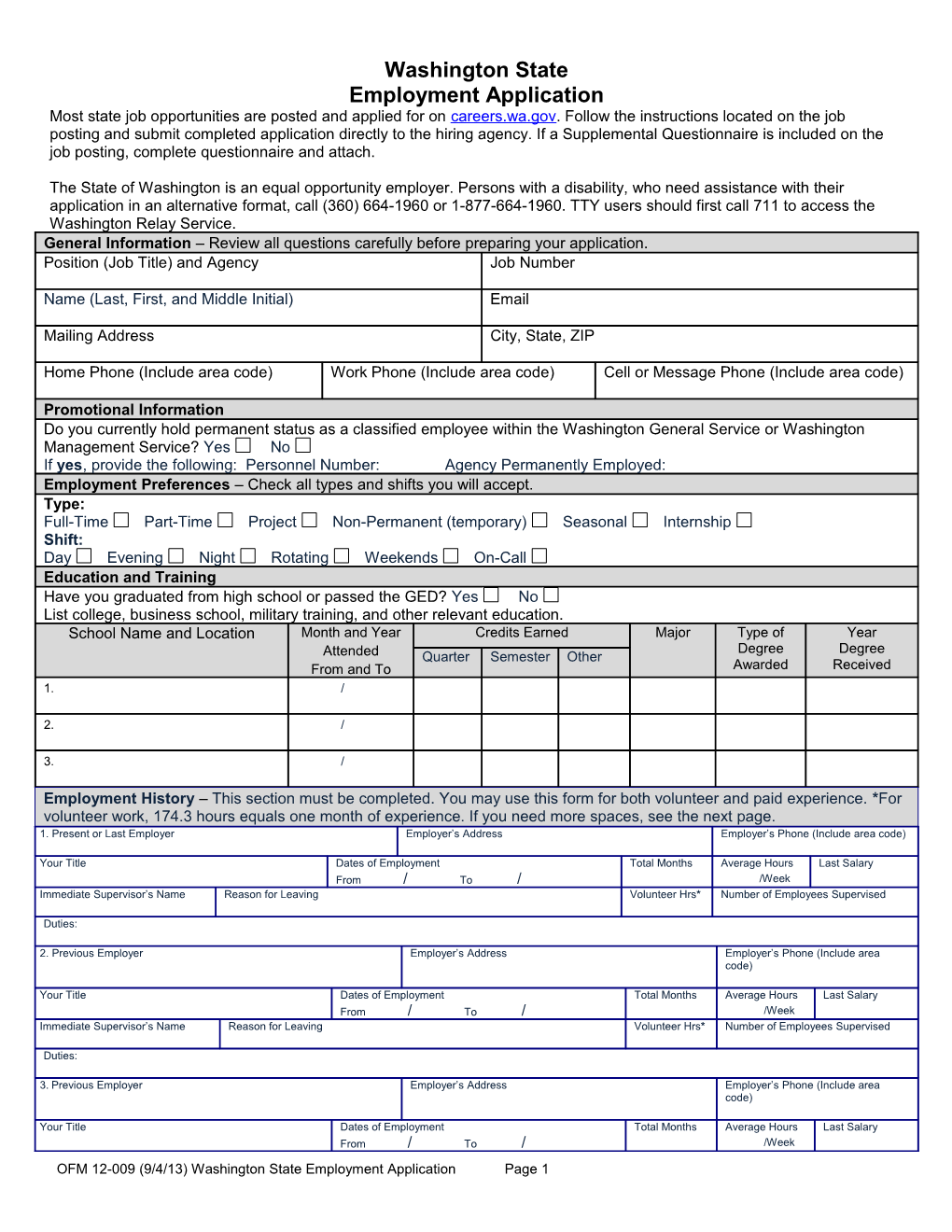 Application for State Jobs