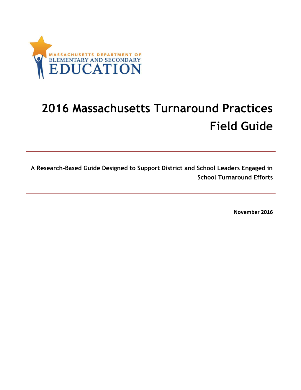 Turnaround Practices Field Guide 2016