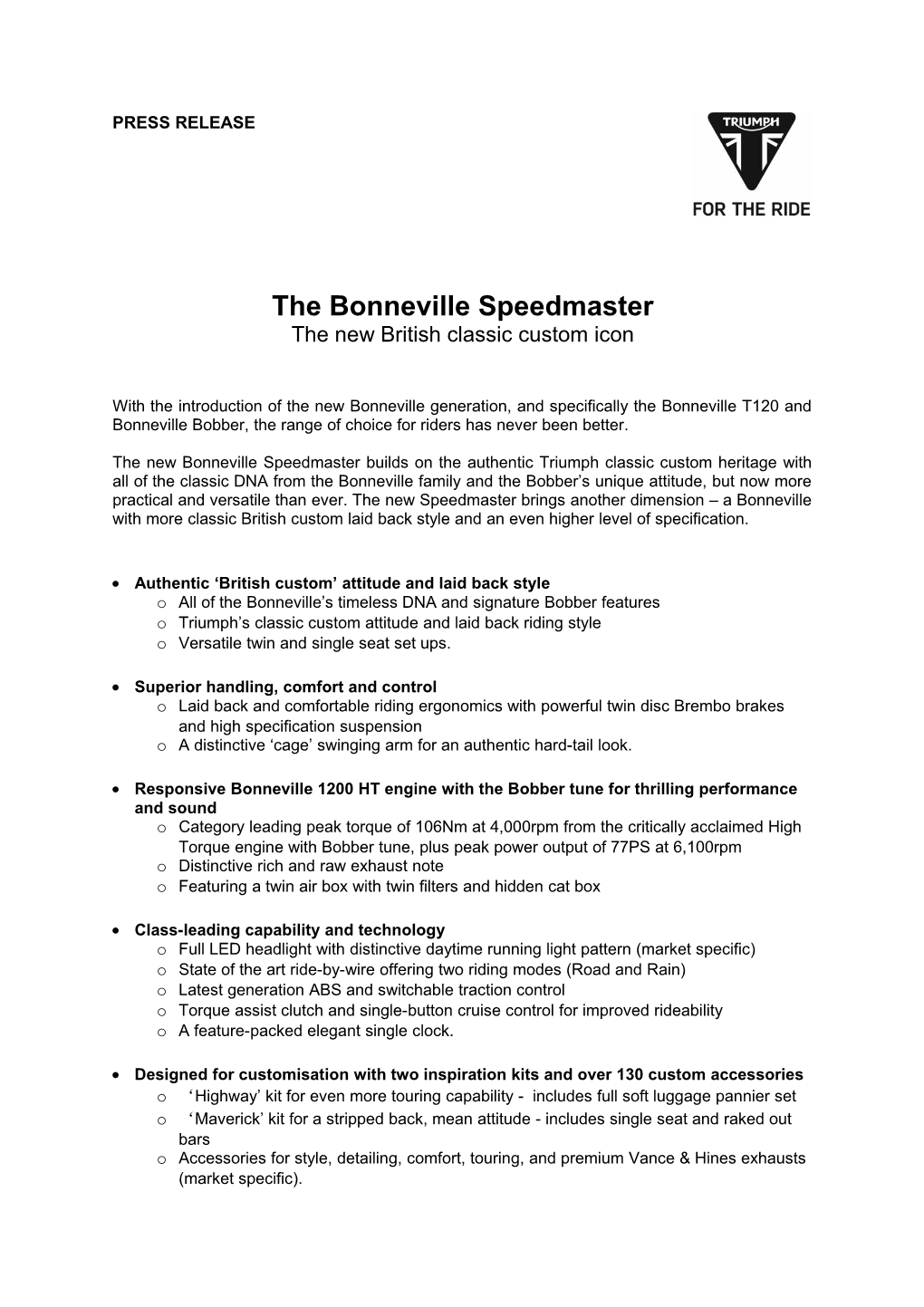 The Bonneville Speedmaster