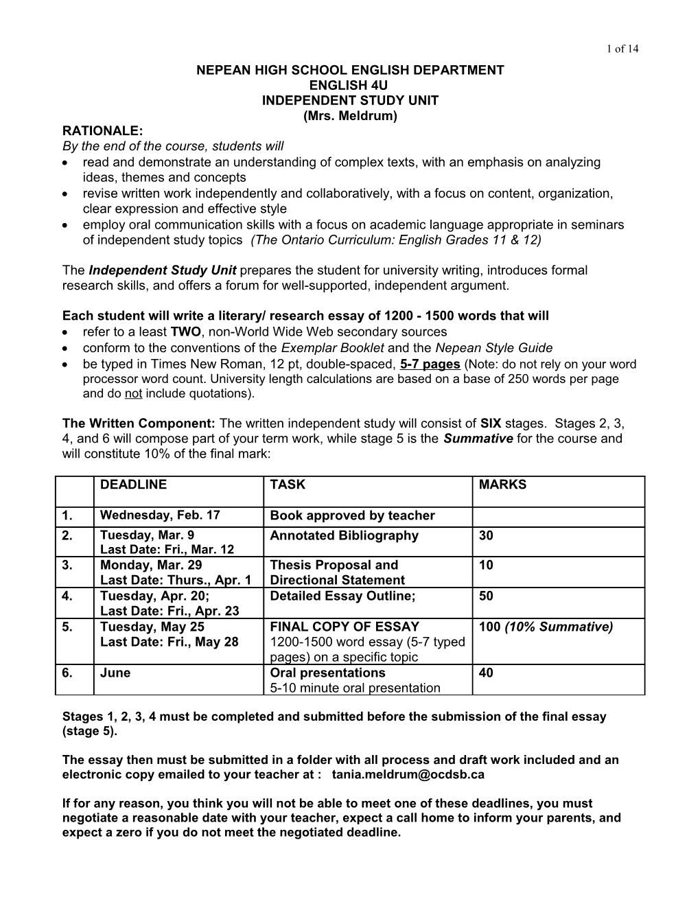 English 4U Independent Study Paper