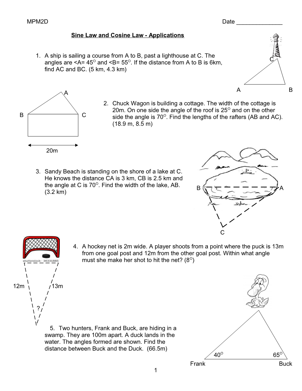 Sine Law and Cosine Law - Applications