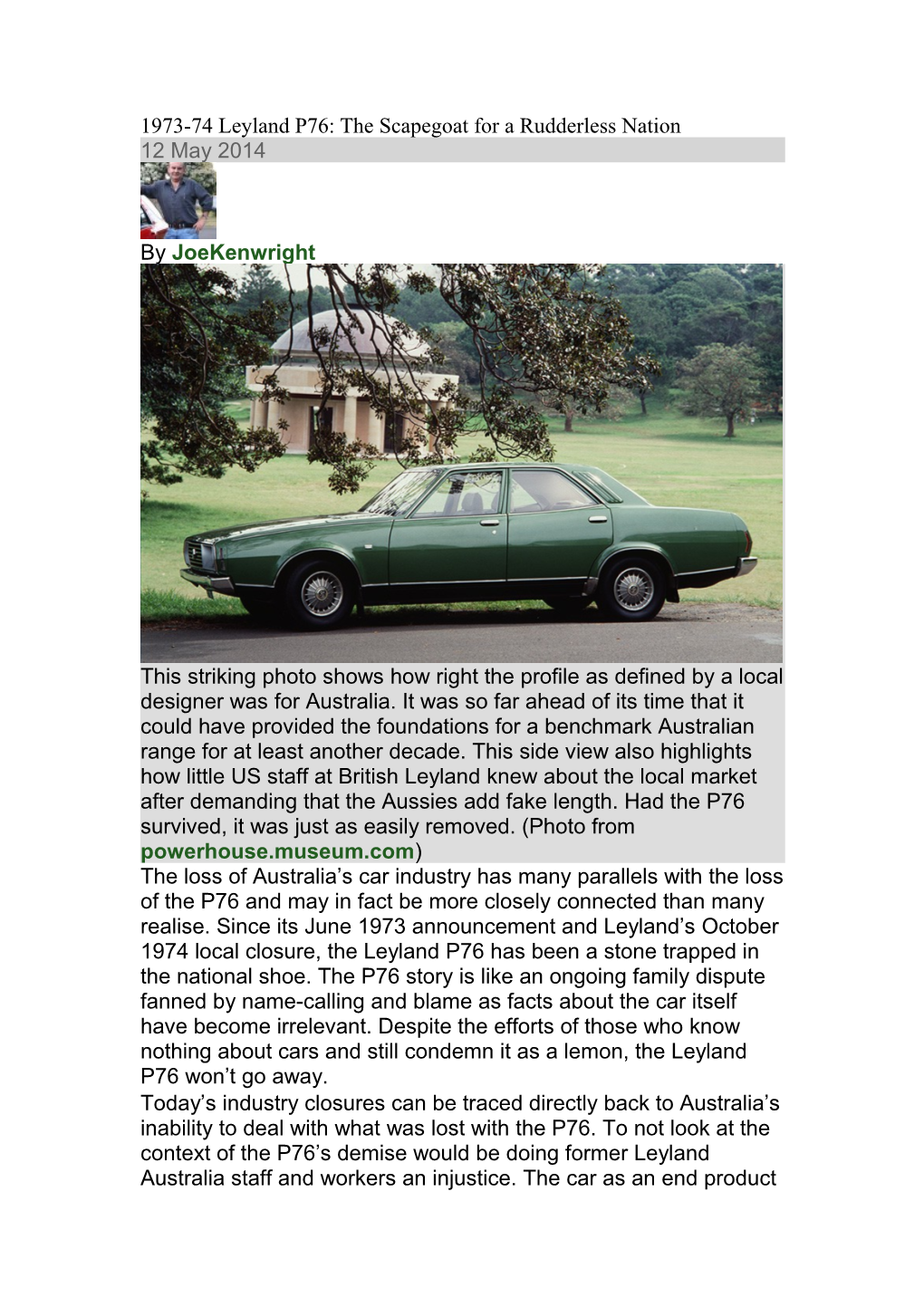 1973-74 Leyland P76: the Scapegoat for a Rudderless Nation