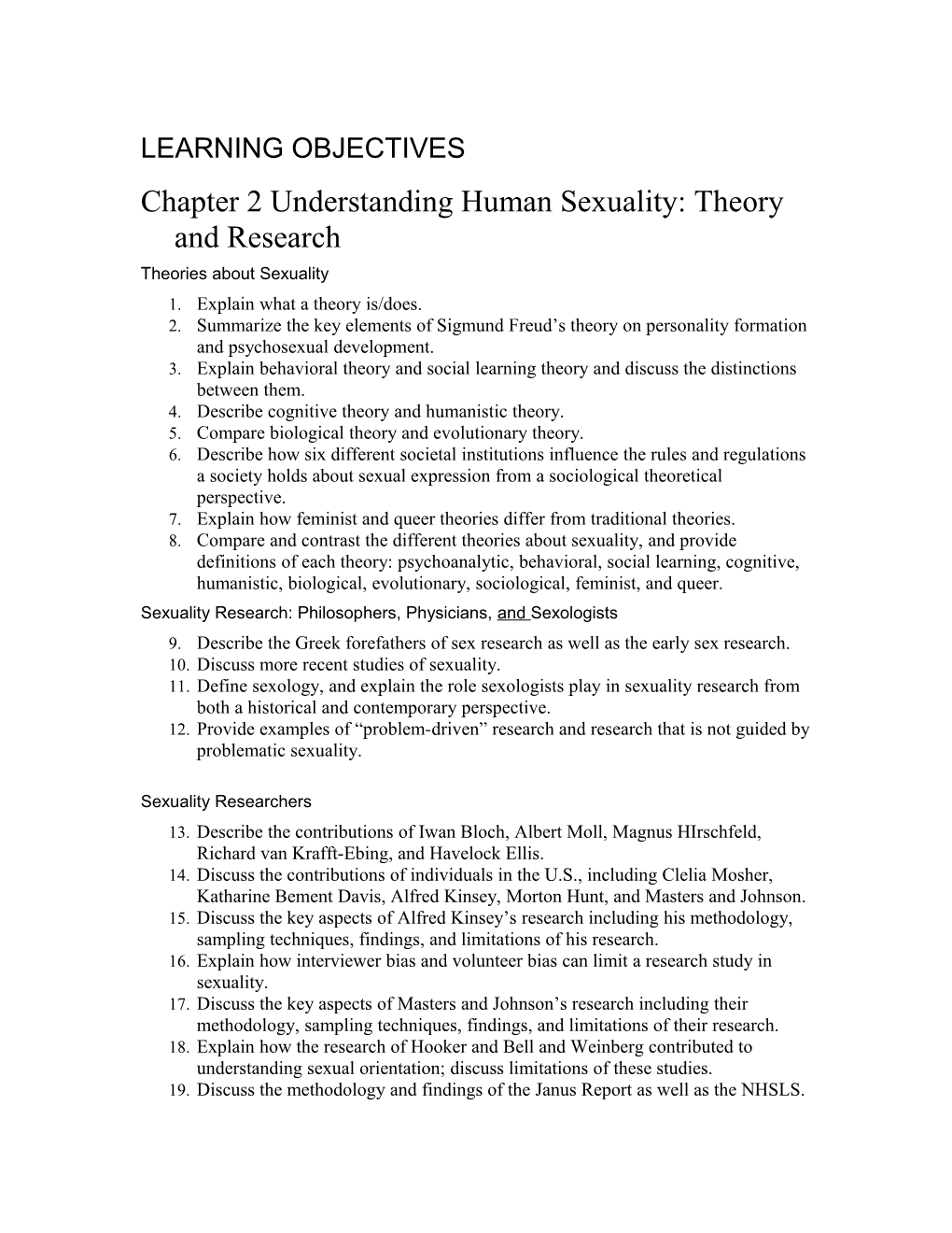 Chapter 2 Understanding Human Sexuality: Theory and Research