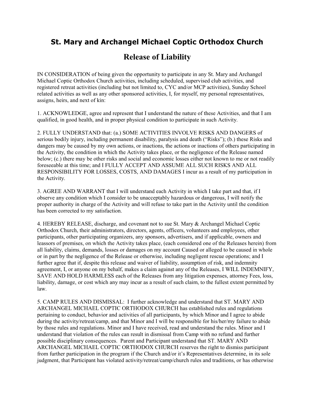 Release of Liability s2